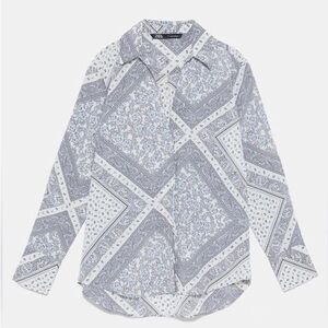 Zara Paisley Print Button Up Shirt